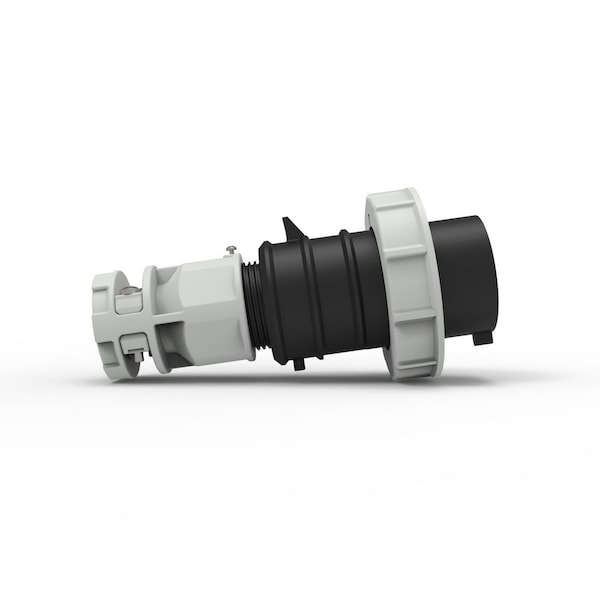 Watertight Pin & Sleeve Plug, 30 A, 600V AC, 3 Pole, Black, Screw Terminals Wire Connection Type